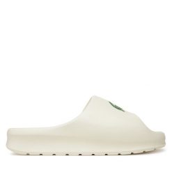 Klapki Lacoste. Białe klapki damskie Lacoste, bez wzorów, bez obcasa. Za 199.99 zł.