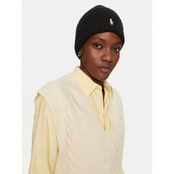 Czapka Polo Ralph Lauren. Czarne czapki zimowe damskie Polo Ralph Lauren. Za 449.99 zł.
