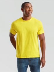 Fruit Of The Loom Original T Adult T-shirt Amarillo. Żółte t-shirty damskie Fruit of the Loom, s, bez wzorów, z bawełny, bez kołnierzyka. Za 124.99 zł.