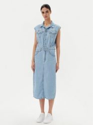 Levi's® Sukienka jeansowa Iconic 001WF-0002 Niebieski Standard Fit. Niebieskie sukienki damskie s, bez wzorów, z bawełny, bez kołnierzyka, bez ramiączek. Za 369.99 zł.