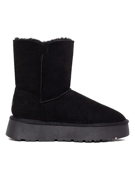 ISLAND BOOT Botki zimowe "Elisa" w kolorze czarnym rozmiar: 39. Czarne botki damskie Island Boot, na zimę, bez obcasa, na platformie, bez zapięcia. Za 165.99 zł.
