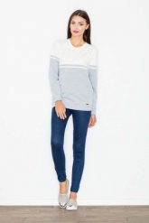 Szara Bluza Długa Dwubarwna. Szare bluzy bez kaptura damskie Figl, l, z bawełny. Za 219.00 zł.