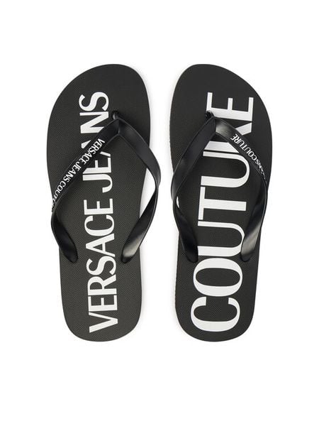 Versace Jeans Couture Japonki 80YA3SQ7 ZSS81 Czarny. Czarne klapki i japonki męskie Versace Jeans Couture, z jeansu. Za 140.99 zł.
