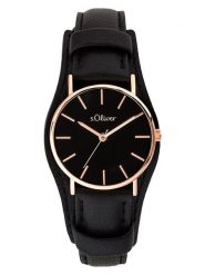 S.Oliver Zegarek kwarcowy w kolorze różowozłoto-czarnym rozmiar: onesize. Czarne, analogowe zegarki damskie S.Oliver, metalowe. Za 173.99 zł.
