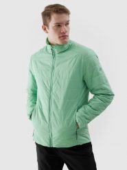 4F Kurtka puchowa trekkingowa Primaloft Black Eco męska - zielona 3XL. Zielone kurtki męskie 4f, l, bez wzorów, z dzianiny, klasyczne, bez kaptura. W wyprzedaży za 199.99 zł.