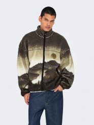 ONLY & SONS Kurtka polarowa "Blaze" w kolorze jasnobrązowym rozmiar: M. Brązowe kurtki męskie Only & Sons, m, bez wzorów, z polaru, bez kaptura. Za 113.10 zł.