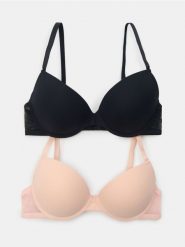 Prążkowane biustonosze push-up 2 pack - wielobarwny. Biustonosze Sinsay, bez wzorów, prążkowane. Za 29.99 zł.