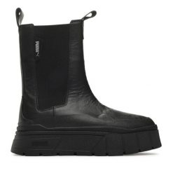 Botki Puma. Czarne botki damskie Puma, bez obcasa, na płaskiej podeszwie, bez zapięcia. Za 449.99 zł.