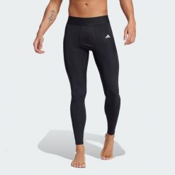 Legginsy TECHFIT Long. Czarne bielizna termoaktywna męska Adidas, bez wzorów, z materiału. Za 110.99 zł.