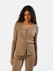 Rodier Wełniany kardigan w kolorze jasnobrązowym rozmiar: XL. Brązowe kardigany damskie Rodier, xl, bez wzorów, z wełny. Za 247.99 zł.