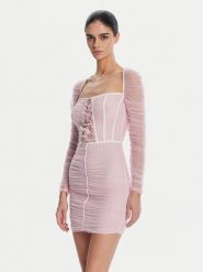 Elisabetta Franchi Sukienka koktajlowa AB68352E2 544 Różowy Slim Fit. Czerwone sukienki damskie Elisabetta Franchi, bez wzorów, z syntetyku, wizytowe, bez kołnierzyka, bez ramiączek. Za 2,929.00 zł.