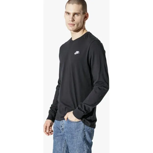 Nike Koszulka Ls M Nsw Club Tee - Ls , czarny, rozmiar L. Czarne koszulki męskie z długim rękawem Nike, l, z bawełny. Za 99.99 zł.