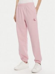 Calvin Klein Jeans Spodnie dresowe Moologo LV047B235G Różowy Regular Fit. Czerwone jeansy damskie Calvin Klein Jeans, m, bez wzorów, z bawełny. Za 239.99 zł.
