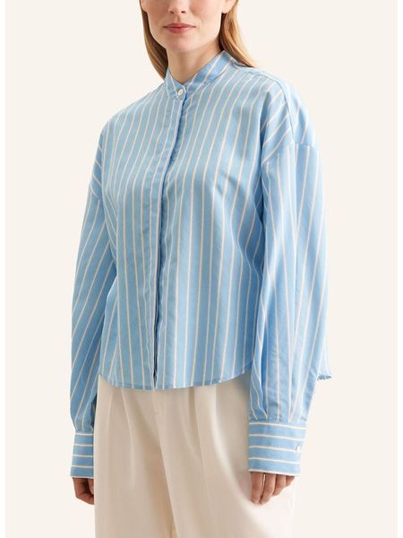 Seidensticker Bluzka w kolorze błękitno-białym rozmiar: 40. Białe bluzki damskie Seidensticker, bez wzorów, z wiskozy, bez kołnierzyka, bez ramiączek. Za 190.18 zł.