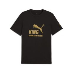 Męska koszulka z logo RC Lens KING PUMA Black Matte Gold Beige. Brązowe t-shirty sportowe męskie Puma, m, ze lnu, bez ramiączek, do piłki nożnej. Za 139.00 zł.