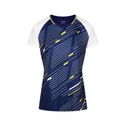 Koszulka sportowa damska VICTOR T-44100 B r. XS. Niebieskie bluzki sportowe damskie VICTOR, m, bez wzorów, z poliesteru, bez ramiączek. Za 129.99 zł.