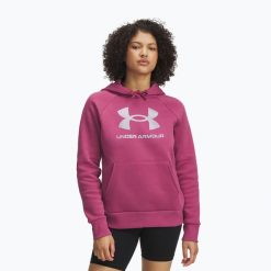 Bluza Under Armour Rival Feelce Shimmer Hoody. Czerwone bluzy bez kaptura damskie Under Armour, bez wzorów, bez ramiączek, bez kaptura. Za 169.99 zł.