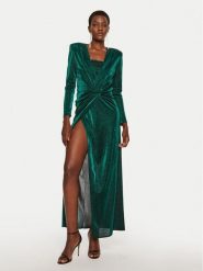Simona Corsellini Sukienka wieczorowa A24CEAB045 Zielony Slim Fit. Zielone sukienki damskie SIMONA CORSELLINI, bez wzorów, z syntetyku, wizytowe, bez kołnierzyka, bez ramiączek. Za 719.99 zł.