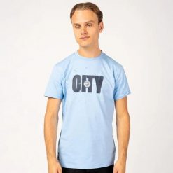 Koszulka Manchester City 'City' dla dorosłych. Niebieskie t-shirty sportowe męskie MANCHESTER CITY, m, z bawełny, bez ramiączek, do piłki nożnej. Za 129.99 zł.