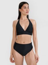 4F Góra od bikini damska - czarna L. Czarne bikini damskie 4f, bez wzorów. W wyprzedaży za 59.99 zł.