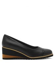 Clara Barson Półbuty WYL3396-2 Czarny. Czarne półbuty damskie Clara Barson, bez wzorów, z materiału, bez obcasa, na koturnie. Za 129.99 zł.
