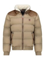 Geographical Norway Kurtka pikowana "Abramovitch" w kolorze beżowym rozmiar: XL. Brązowe kurtki męskie Geographical Norway, xl, z aplikacjami, bez kaptura. Za 361.02 zł.