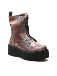 Jenny Fairy Trzewiki WS101-06 Kolorowy. Botki damskie Jenny Fairy, ze skóry, bez obcasa, na koturnie, bez zapięcia. Za 199.99 zł.