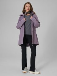 4F Parka przejściowa membrana 5000 damska - fioletowa L. Fioletowe parki damskie 4f, l, bez wzorów, ze skóry. Za 449.99 zł.