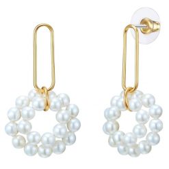 Lulu & Jane Mosiadz Sztuczna perła Kolczyki 1 ct Damski. Białe kolczyki damskie Lulu & Jane, z perłą, pozłacane. Za 169.99 zł.