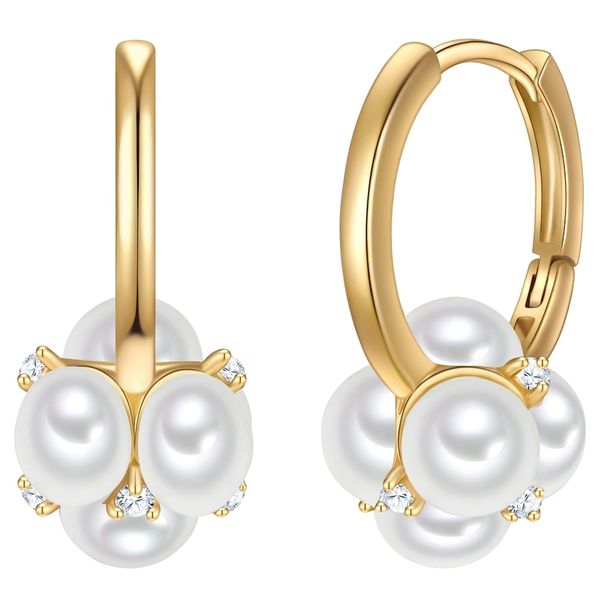 Yokoamii Kolczyki z Mosiadz wMosiadz Kolczyki koła 1 ct Damski. Białe kolczyki damskie Yokoamii, z cyrkonią, pozłacane. Za 159.99 zł.