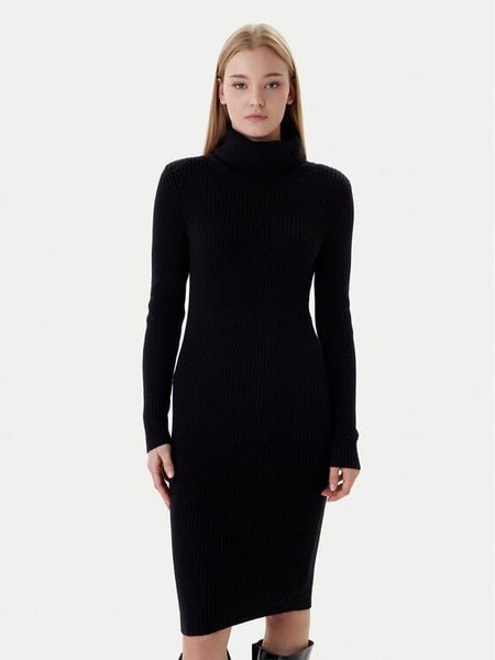 ONLY Sukienka dzianinowa Nellie 15363533 Czarny Regular Fit. Czarne sukienki damskie Only, xl, bez wzorów, z dzianiny, bez kołnierzyka, bez ramiączek. Za 169.99 zł.