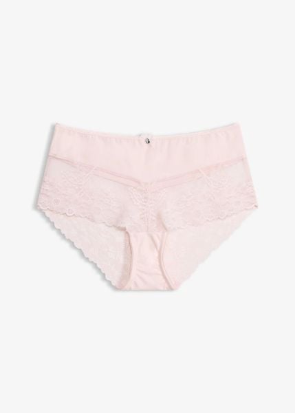Figi panty z delikatną koronką. Czerwone figi damskie bonprix, bez wzorów, z koronki. Za 44.99 zł.