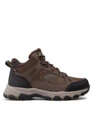 Skechers Trapery Melano 204477/CHOC Brązowy. Brązowe buty zimowe męskie Skechers, z materiału, bez zapięcia. Za 407.99 zł.