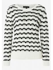 More & More Sweter w kolorze biało-czarnym rozmiar: 44. Białe swetry klasyczne damskie MORE & MORE, z bawełny, bez kołnierzyka. Za 127.35 zł.