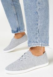 Szare Tenisówki z Krótkim Sznurowaniem Aimena. Szare trampki i tenisówki damskie Born2be, bez wzorów. Za 39.99 zł.