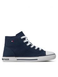 Tommy Hilfiger Trampki Higt Top Lace-Up T3X4-32209-0890 S Granatowy. Niebieskie trampki i tenisówki chłopięce Tommy Hilfiger, bez wzorów, z materiału, bez zapięcia. Za 339.99 zł.