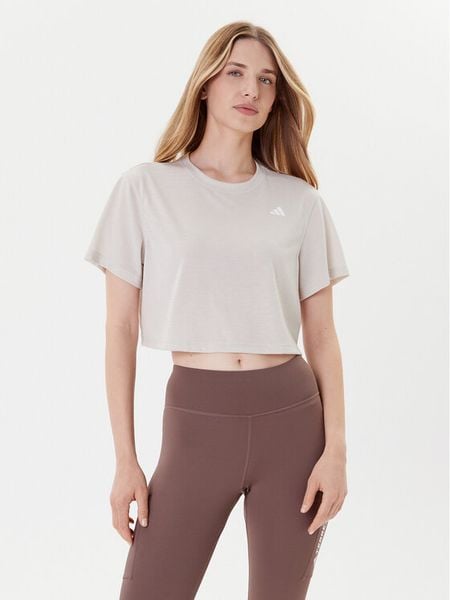 Adidas Koszulka techniczna Train Essentials JE6169 Beżowy Loose Fit. Brązowe bluzki sportowe damskie Adidas, xl, z syntetyku, bez kołnierzyka, bez ramiączek. Za 89.99 zł.