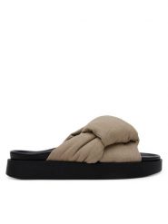 Inuikii Klapki Oversized 70104-147 708 Beżowy. Brązowe klapki damskie Inuikii, bez wzorów, z materiału, bez obcasa. Za 879.99 zł.
