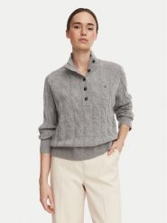 Tommy Hilfiger Sweter WW0WW52189 Szary Regular Fit. Szare swetry klasyczne damskie Tommy Hilfiger, xl, z wełny, bez kołnierzyka. Za 699.99 zł.