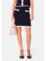 Rodier Spódnica w kolorze granatowym rozmiar: XL. Niebieskie spódniczki damskie Rodier, xl, bez wzorów, klasyczne, z standardowym stanem, mini. Za 252.99 zł.