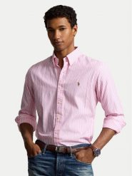 Polo Ralph Lauren Koszula 710886462002 Różowy Custom Fit. Czerwone koszule męskie Polo Ralph Lauren, m, bez wzorów, z bawełny, bez kołnierzyka, bez ramiączek. Za 579.99 zł.