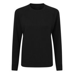 Damska Raglanowa Bluza Z Okrągłym Wycięciem Pod Szyją. Czarne bluzy bez kaptura damskie SG, xs. Za 78.99 zł.