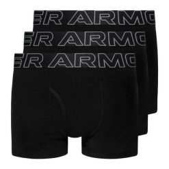 Bokserki termoaktywne Under Armour Performance Cotton 6 in 3-Pack Boxerjock. Czarne bokserki męskie Under Armour, bez wzorów. Za 155.99 zł.
