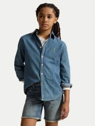 Polo Ralph Lauren Koszula jeansowa 323713843001 Niebieski Regular Fit. Niebieskie koszule chłopięce Polo Ralph Lauren, bez wzorów, z bawełny, bez kołnierzyka, bez ramiączek. Za 489.99 zł.
