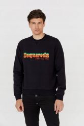 DSQUARED2 Czarna męska bluza cool fit, Rozmiar XXL. Czarne bluzy bez kaptura męskie Dsquared2, m. W wyprzedaży za 899.99 zł.