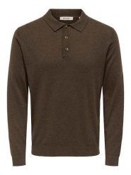 ONLY & SONS Koszulka polo "Loui" w kolorze ciemnobrązowym rozmiar: M. Brązowe koszulki polo męskie Only & Sons, m, bez wzorów, bez ramiączek. Za 96.83 zł.