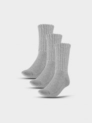 4F Skarpetki casual za kostkę (3-pack) damskie - szare 39-42. Szare skarpetki damskie 4f, bez wzorów, z bawełny. W wyprzedaży za 39.99 zł.