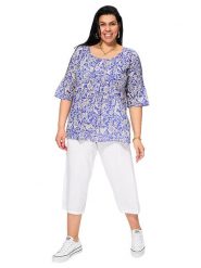 Aller Simplement Bluzka w kolorze niebieskim rozmiar: 42/44. Niebieskie bluzki damskie Aller Simplement, bez wzorów, z bawełny, klasyczne, bez kołnierzyka, bez ramiączek. Za 78.99 zł.