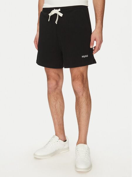 HUGO Szorty sportowe Dulasho 50534677 Czarny Relaxed Fit. Czarne szorty męskie Hugo, bez wzorów, z bawełny, sportowe. Za 379.99 zł.