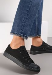 Czarne Trampki Lakelet. Czarne trampki i tenisówki damskie Renee, bez wzorów, z gumy, przed kostkę. Za 54.99 zł.